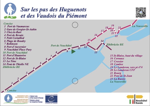 Tronçons neuchâtelois balisés